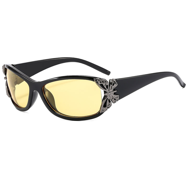 Modebewusste, mit Schmetterlingen verzierte Sonnenbrille Karnz