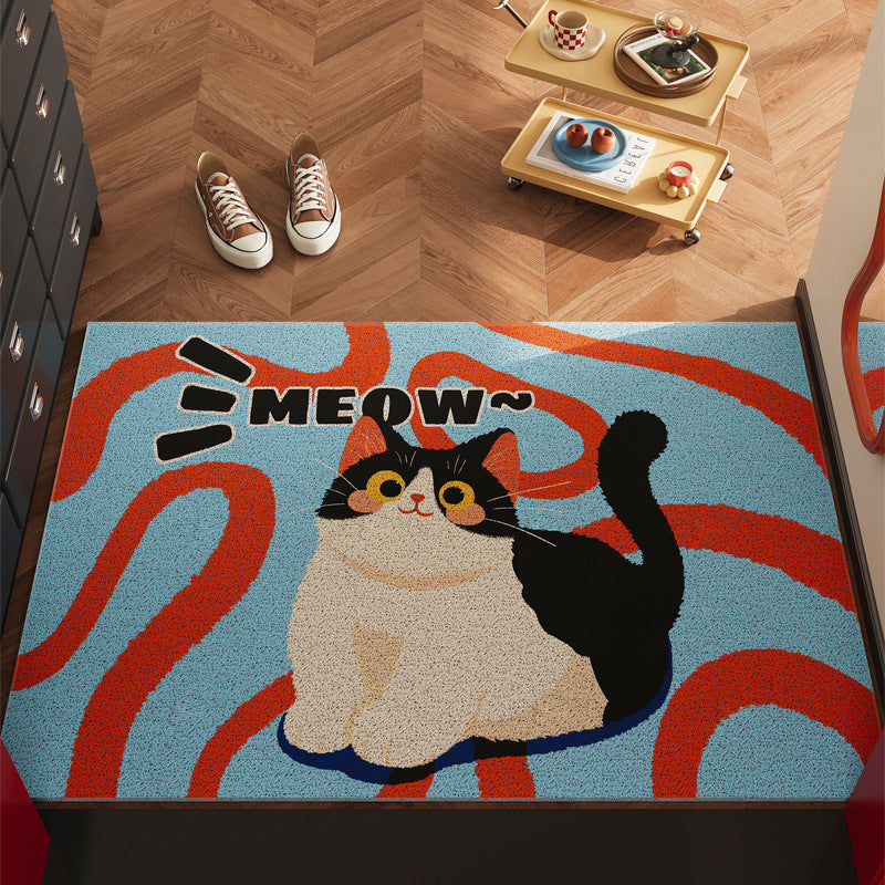 Verspielt Cartoon-Katzen-Motiv Fußmatte