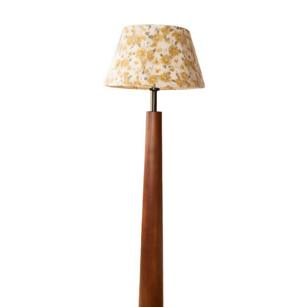 Stilvolle florale Schirm Holz Stehlampe