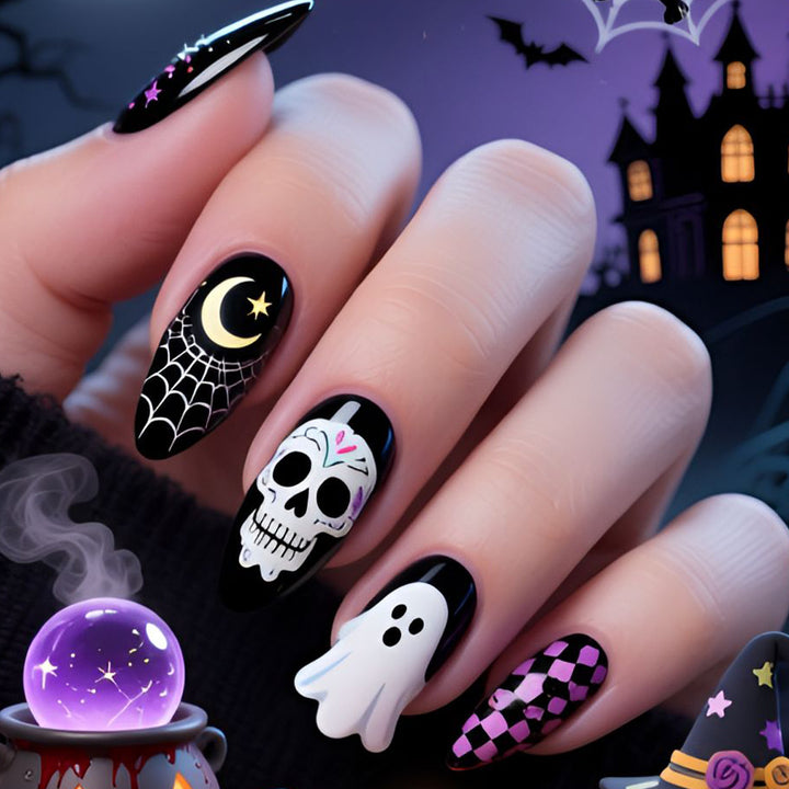 Halloween-Themen-Acryl-Nagelkunst-Set Karnz