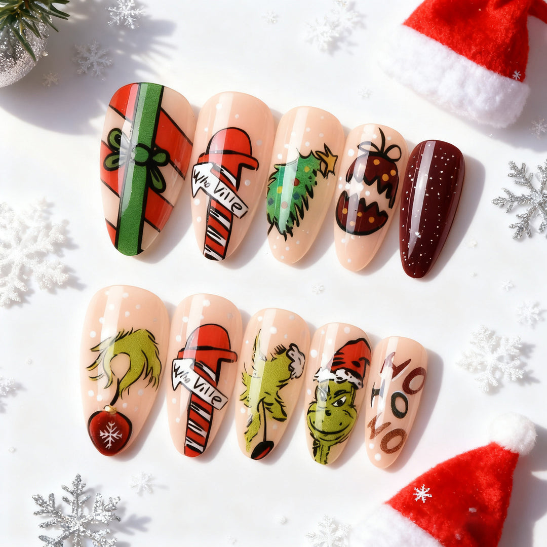 Urlaubs-Themen Künstlerische Press-On Nagelkunst Set