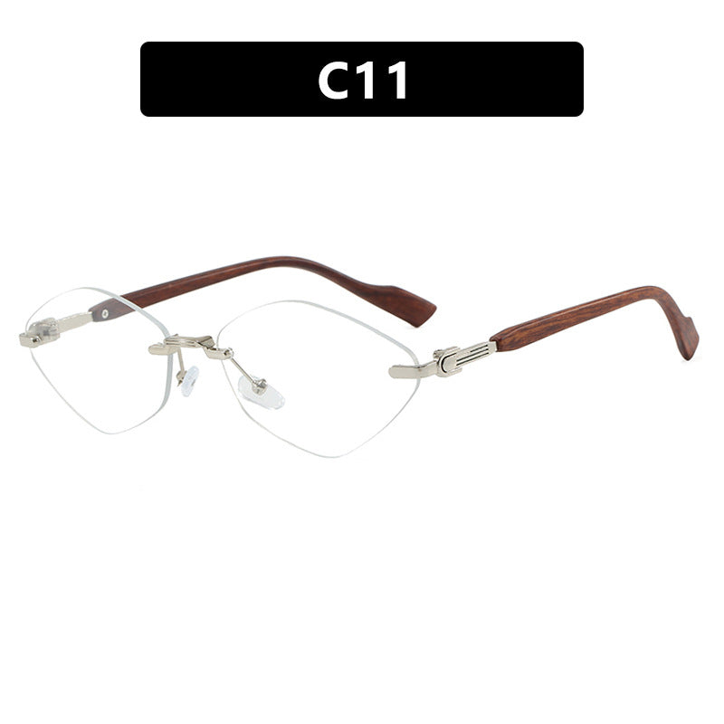 Damen geometrische Sonnenbrille mit luxuriösen Holzarmen und polarisierten Gläsern Karnz