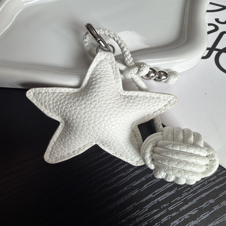 Leder Stern Charm Schlüsselanhänger Karnz
