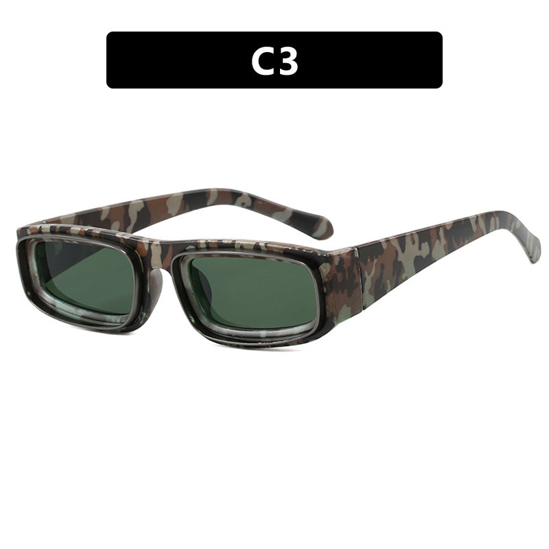 Damen trendige rechteckige Sonnenbrille mit elegantem Farbenspiel Karnz