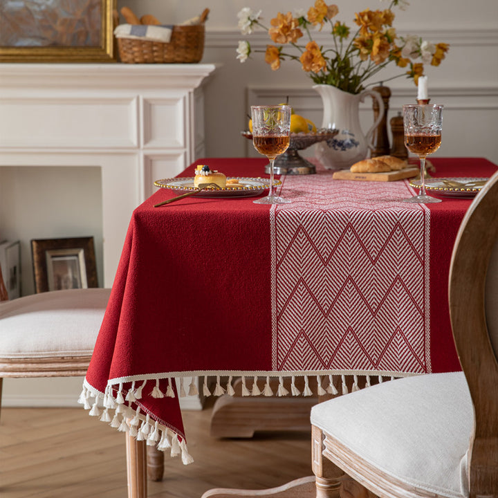 Elegante Gewebte Tischdecke