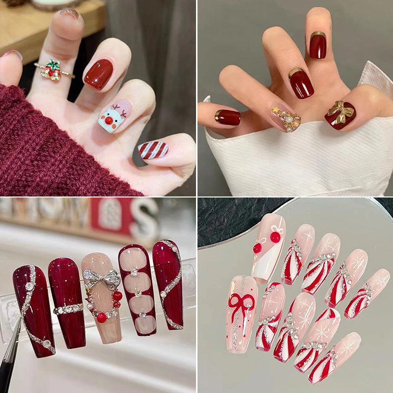 Künstlerisches Press-On-Nagelset mit Tierdruck