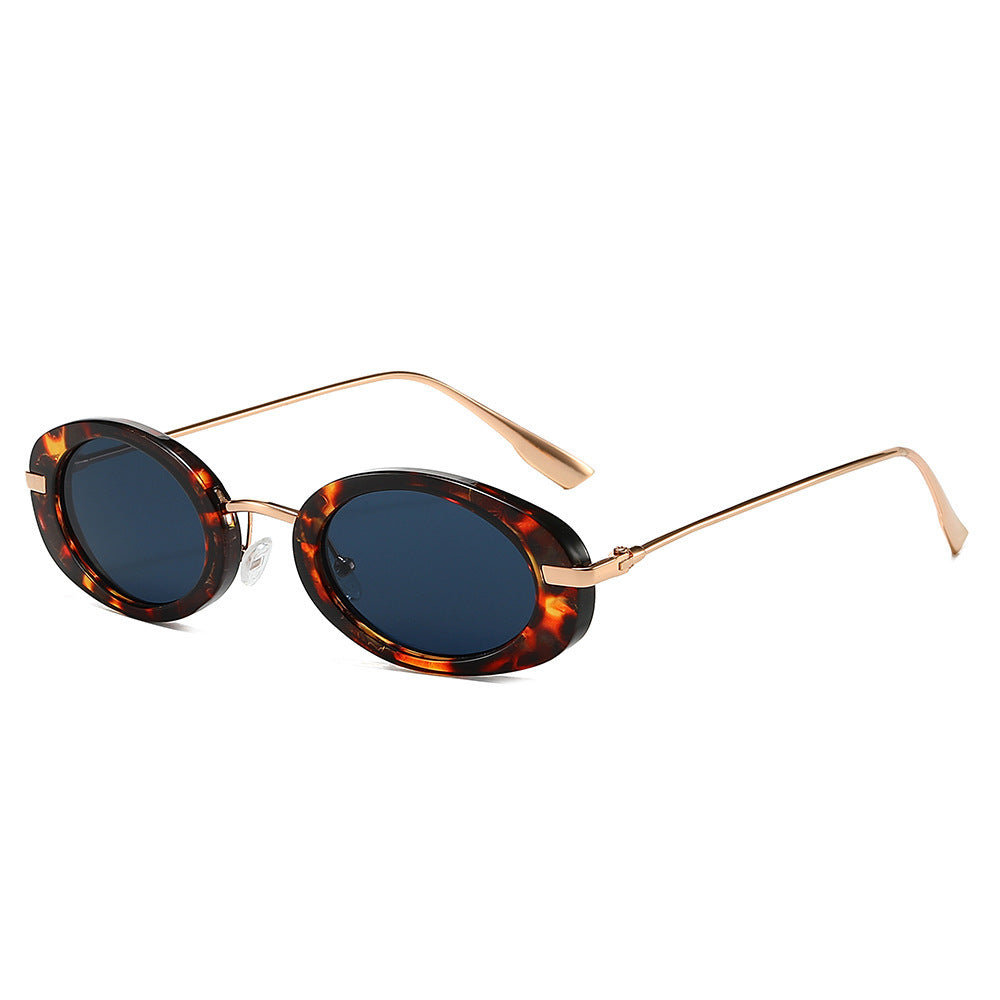 Vintage ovale Sonnenbrille mit Metallelementen Karnz