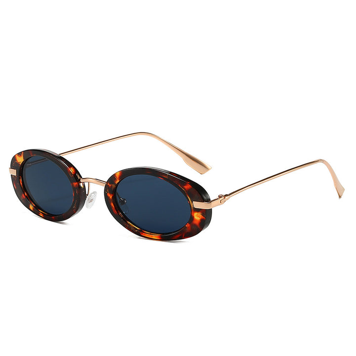Vintage ovale Sonnenbrille mit Metallelementen Karnz