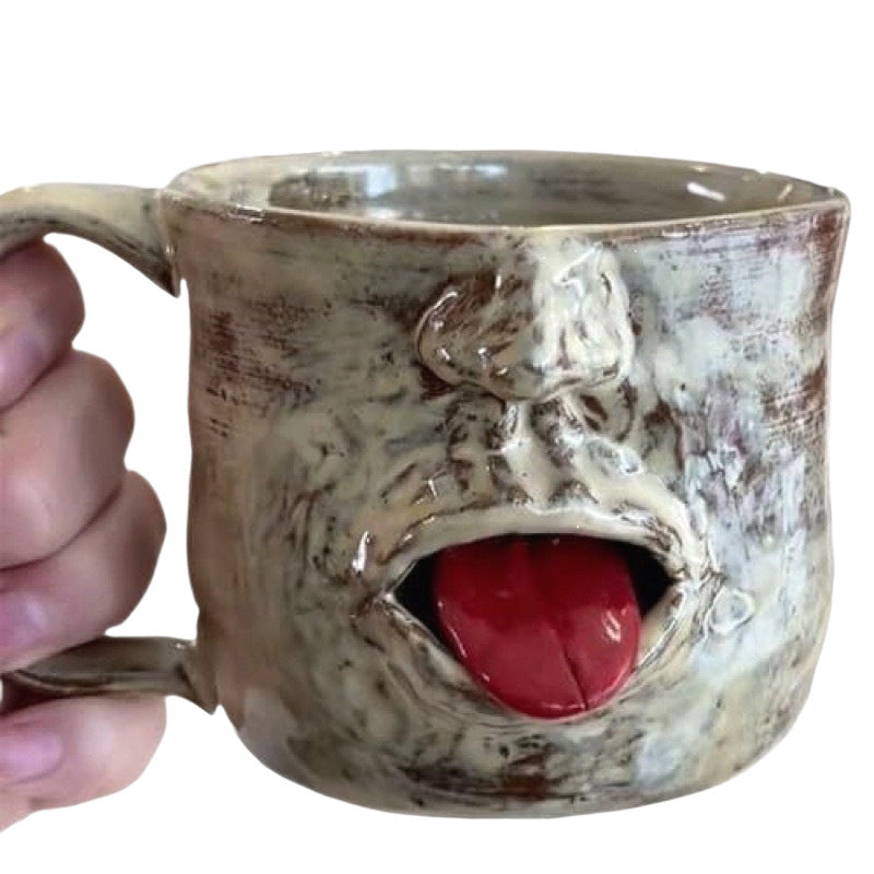Lustige Kaffeetasse im Gesichtsdesign Karnz