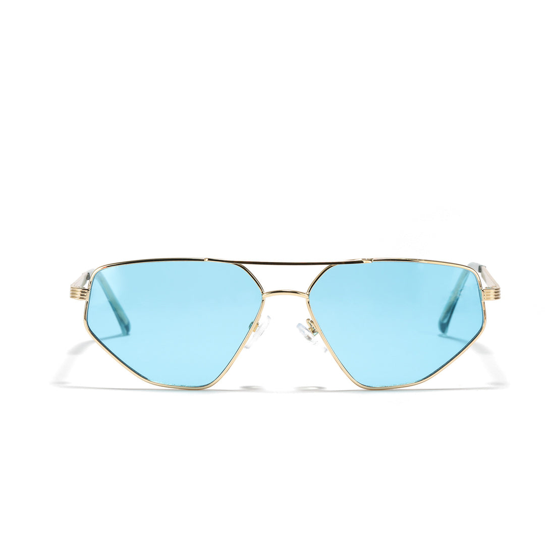 Damen geometrische Sonnenbrille mit elegantem Metallrahmen Karnz