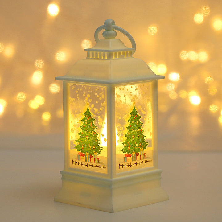 Festliche Weihnachtslaterne mit Schneemann-Motiv