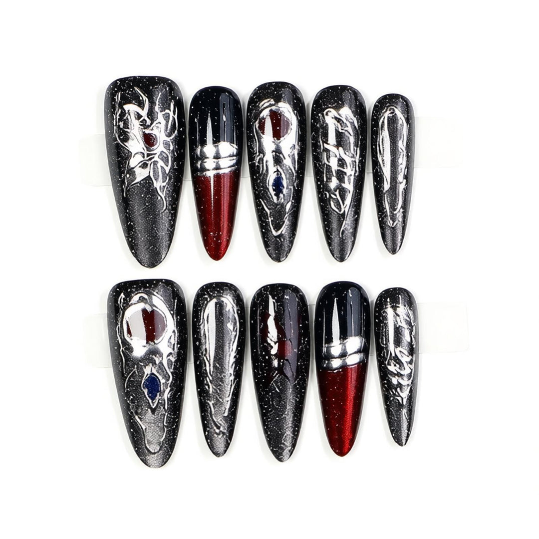 Elegantes Stiletto Press-On Nagel Kunst Set mit einzigartigem Design Karnz