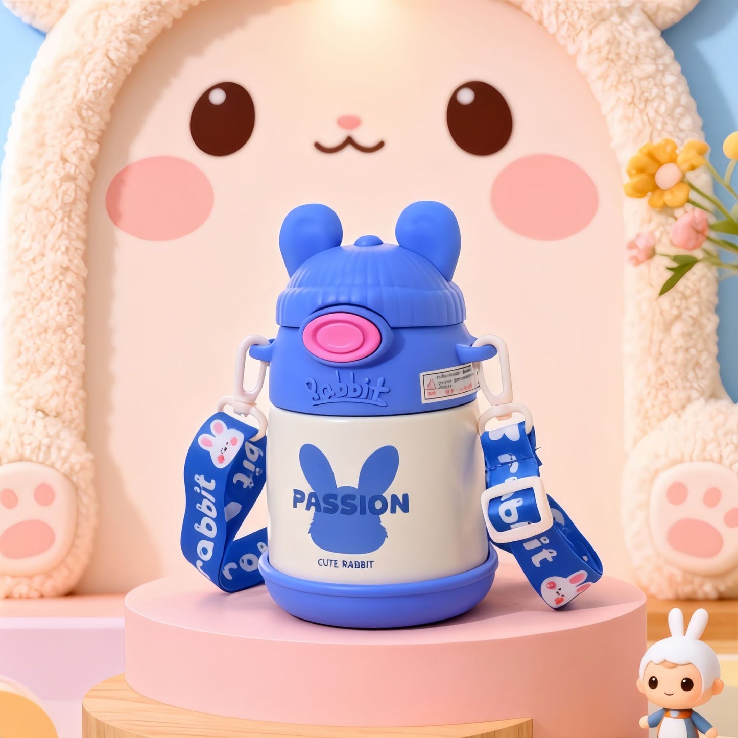Damen Isolierte Kindertrinkflasche mit praktischem Tragegurt Karnz