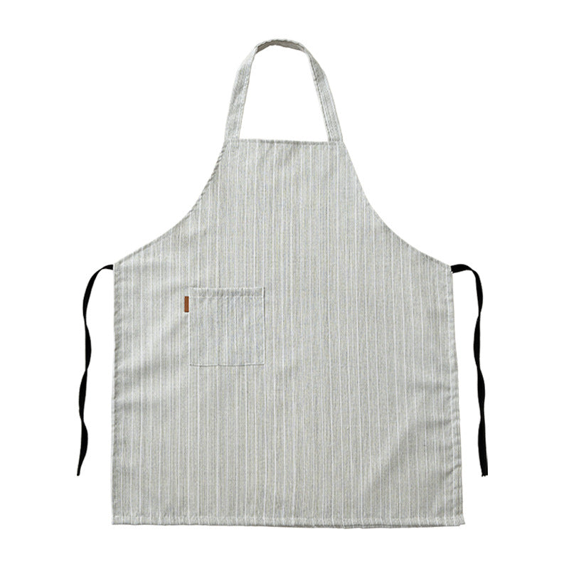 Bistro- und Kochschürze mit feiner Nadelstreifenstruktur und aufgesetzter Brusttasche