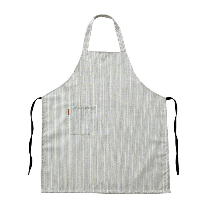 Bistro- und Kochschürze mit feiner Nadelstreifenstruktur und aufgesetzter Brusttasche