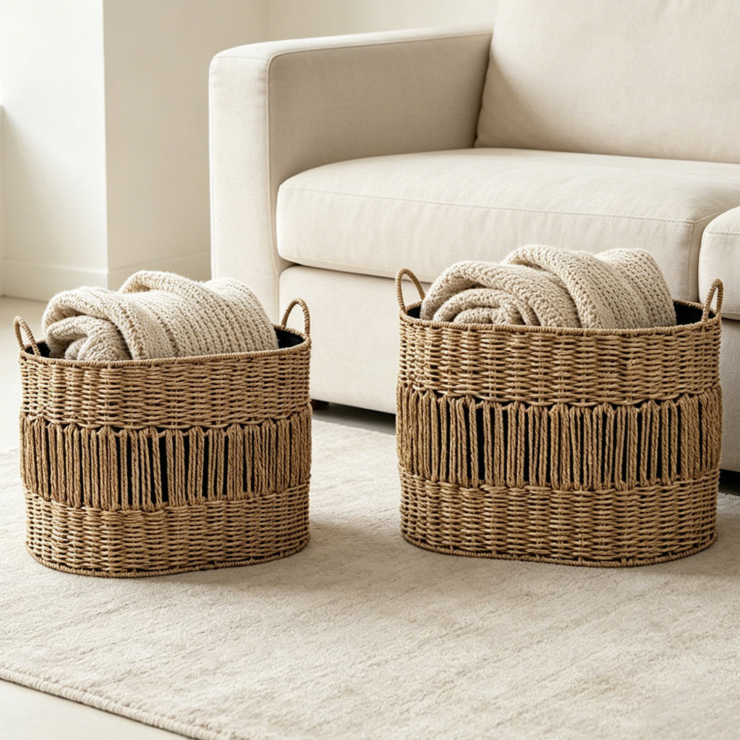 Aufbewahrungskorb mit elegantem Fransen-Design Karnz