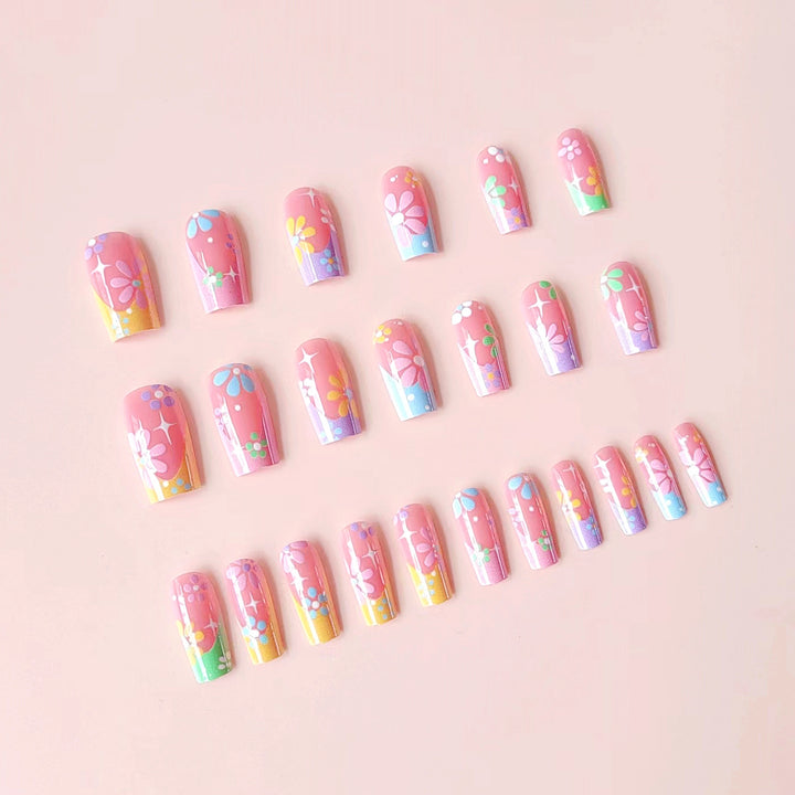 Künstliche Nagelspitzen mit floralen Designs Karnz
