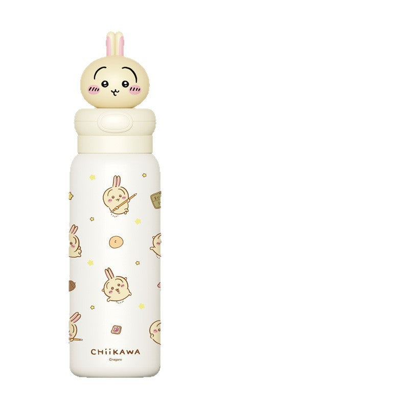 Damen Edelstahl Trinkflasche mit interaktivem Tierkopfdesign Karnz