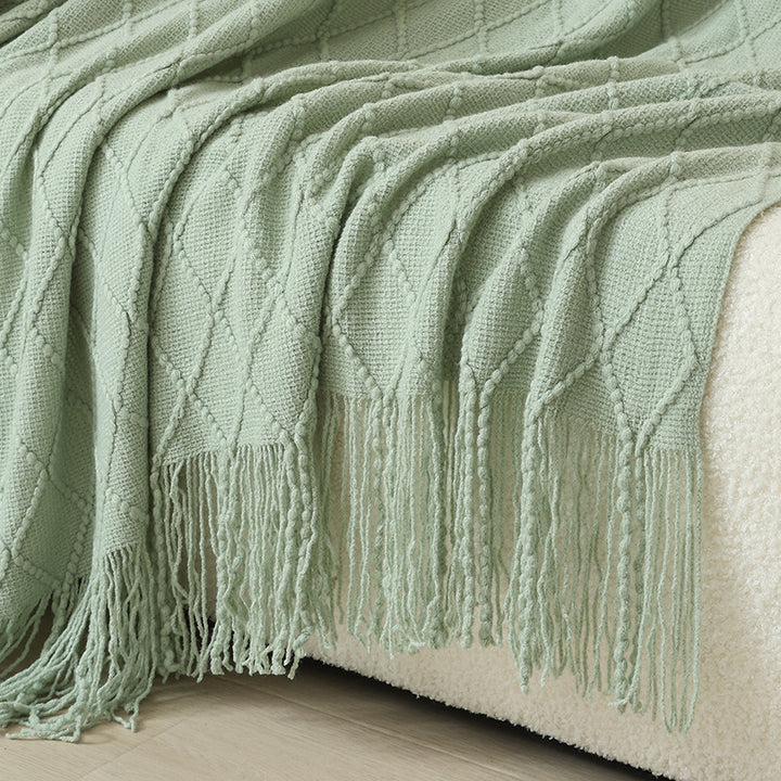 Gemütliche gestrickte Wurfdecke
