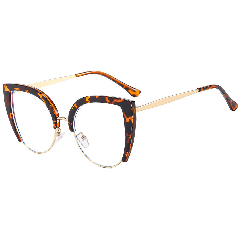 Damen Modische Cat-Eye Brille aus Kunststoff mit Metallakzenten Karnz