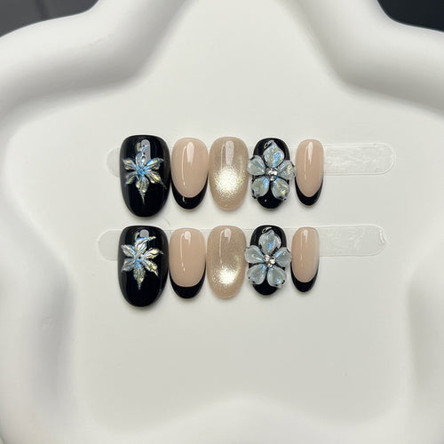 Blumen 3D Press-On Nagelkunst Set