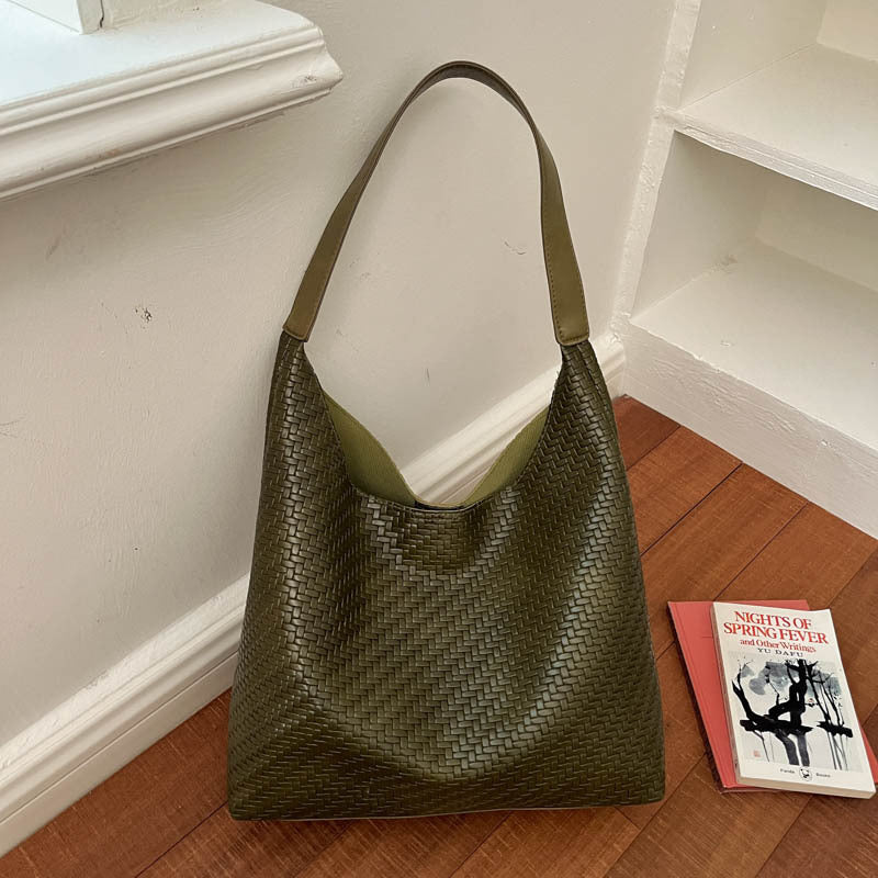 Woven Vegan Leather Hobo Tasche