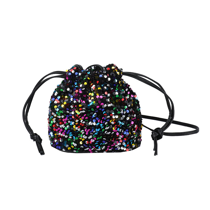 Glitzernde Pailletten Mini Tasche mit Kordelzug Karnz