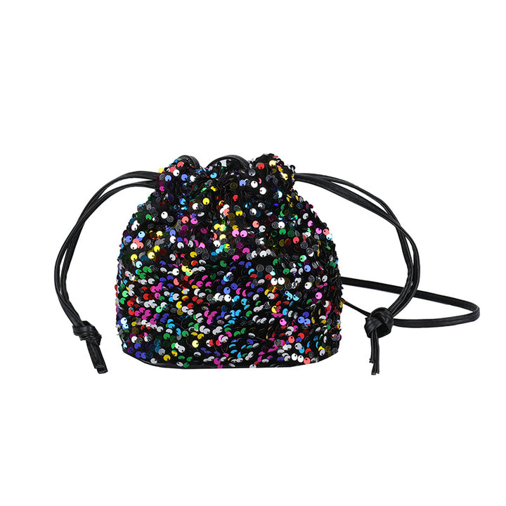 Glitzernde Pailletten Mini Tasche mit Kordelzug Karnz