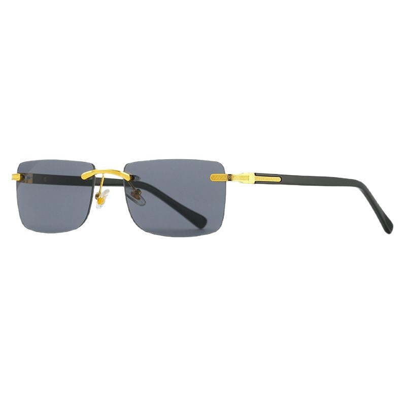 Damen modische Sonnenbrille mit stilvollem, eckigem Rahmen und eleganten Metallakzenten Karnz