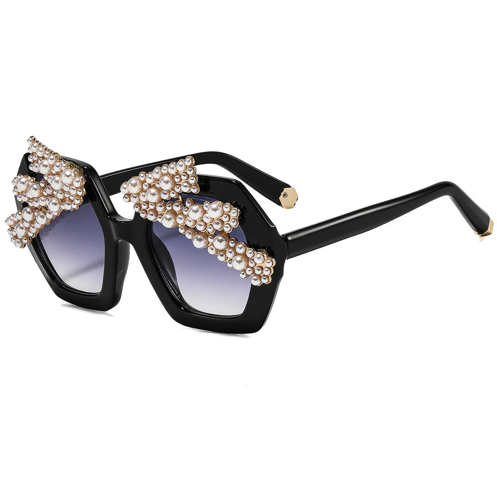 Damen Statement-Sonnenbrille mit funkelndem Kristallrahmen Karnz