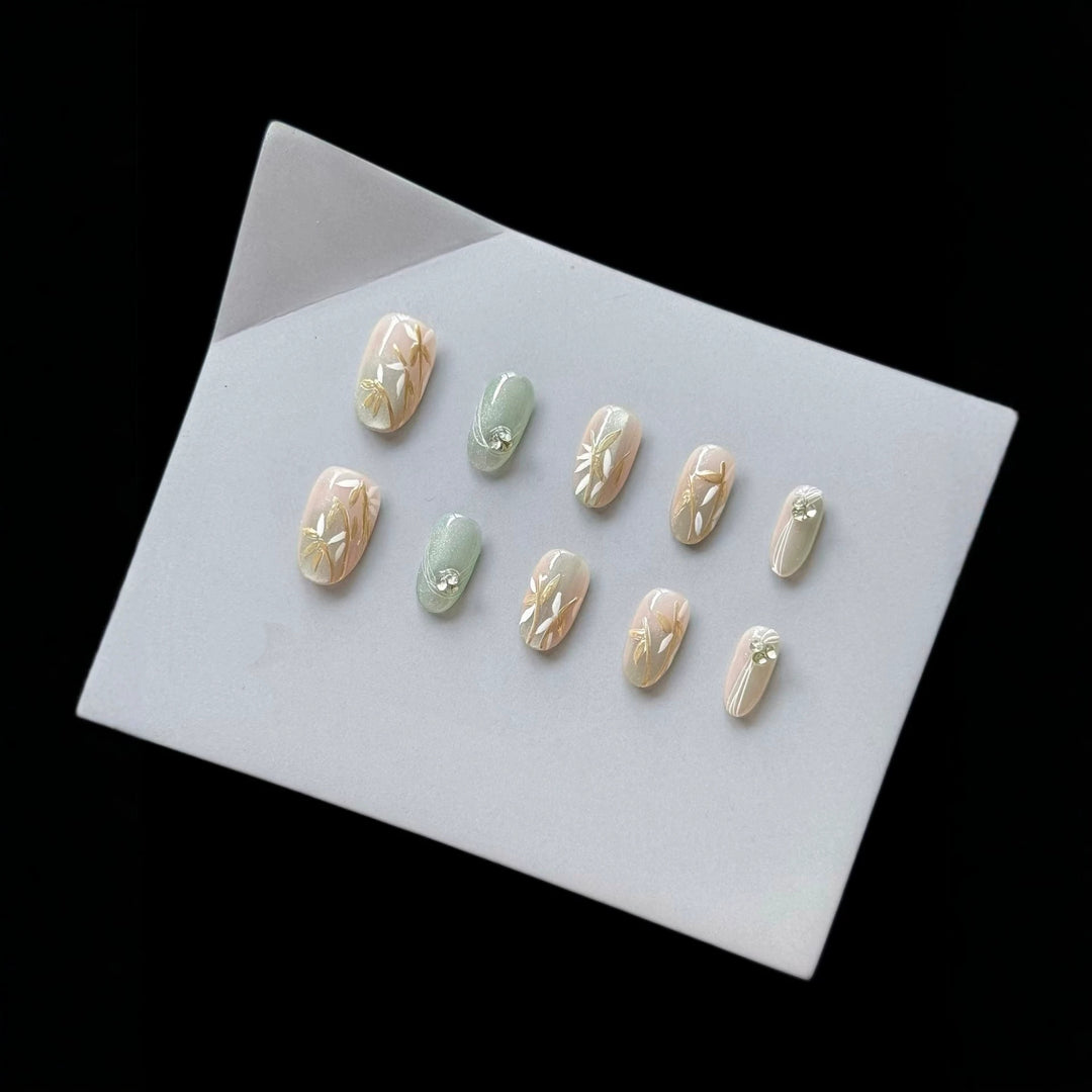 Dekorativer Blumen Press-On Nagelset  1791772955