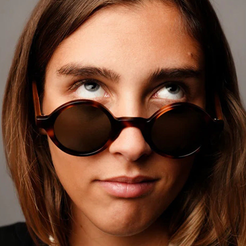 Damen runde Sonnenbrille mit innovativem Design und UV-Schutz Karnz