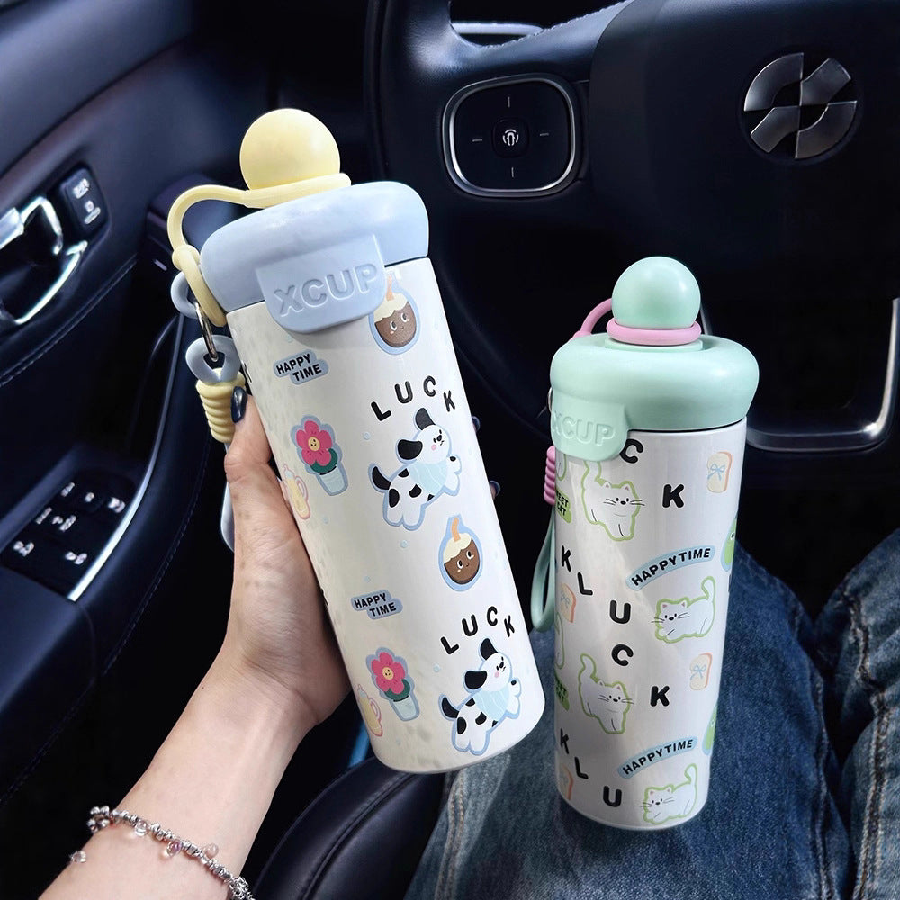 Damen Wasserflasche mit kreativem Design und praktischen Tragegriff Karnz