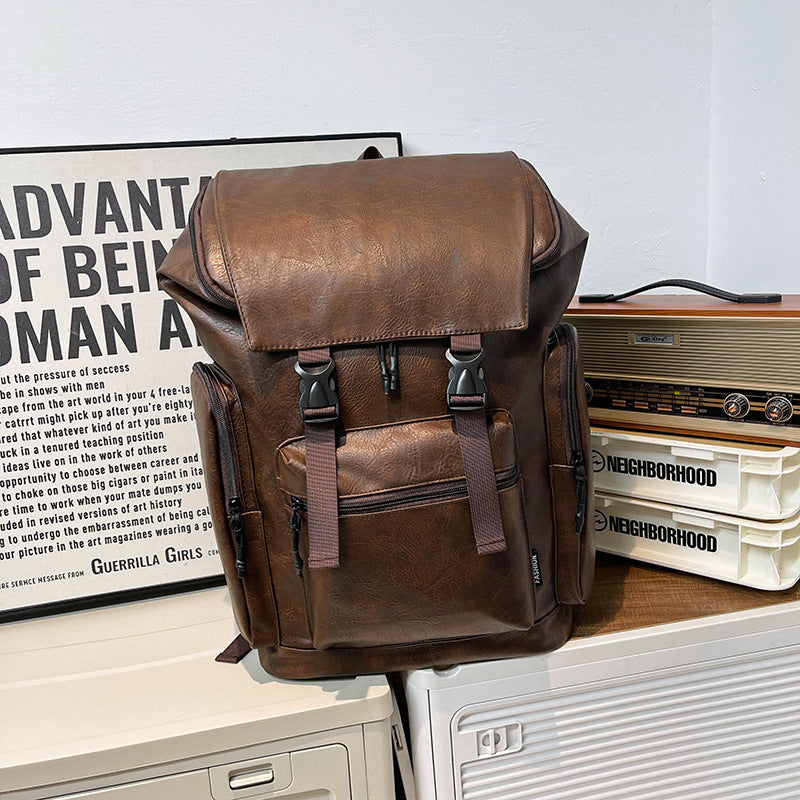 Vintage Stil Leder Rucksack Karnz