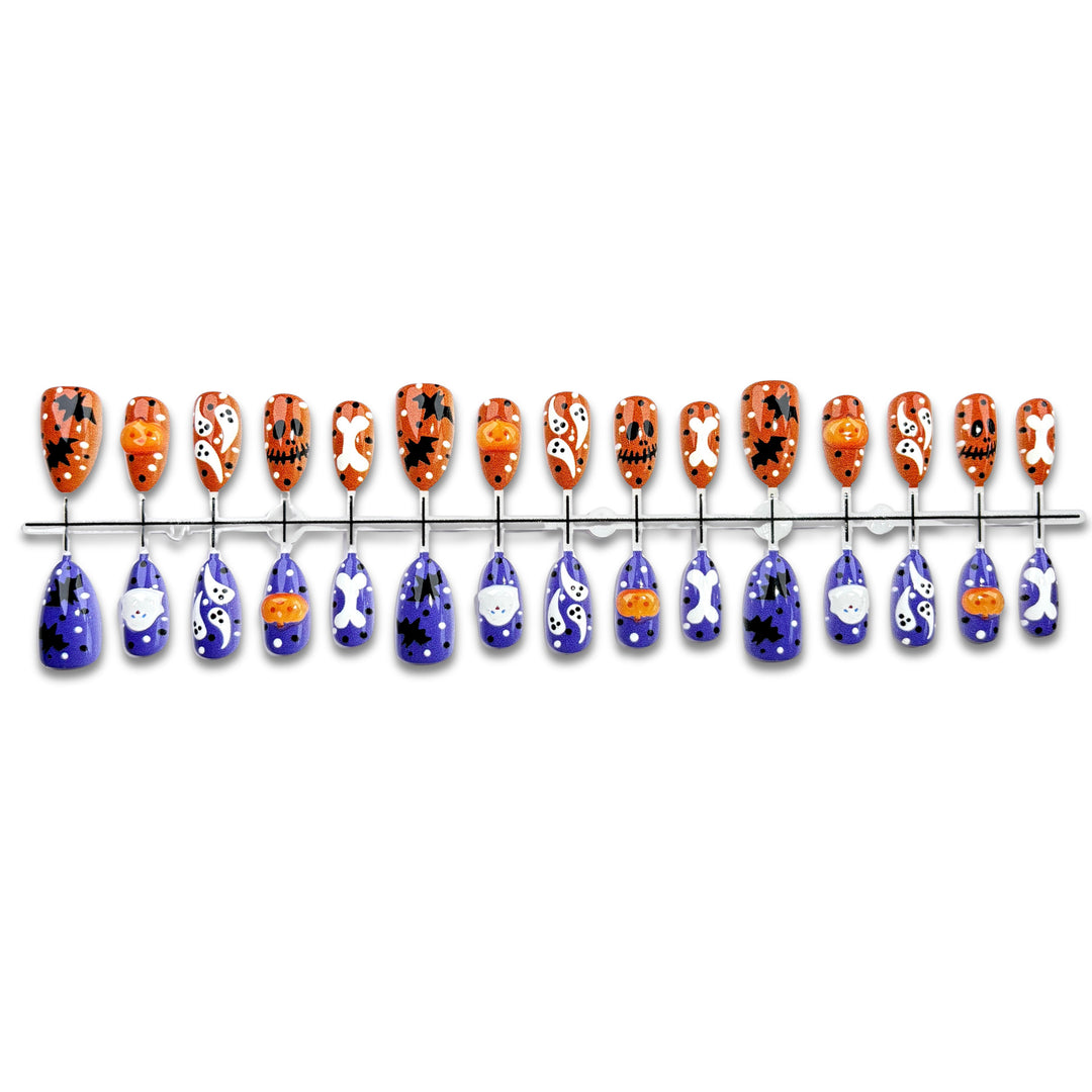 Festliches Halloween-Themen Press-On Nagelkunstset