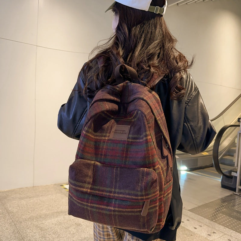 Stylische Karierte Rucksack Karnz