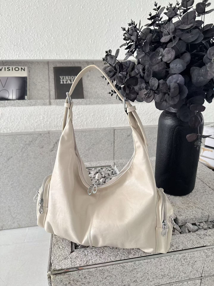 Schlanke Leder Hobo Tote Bag