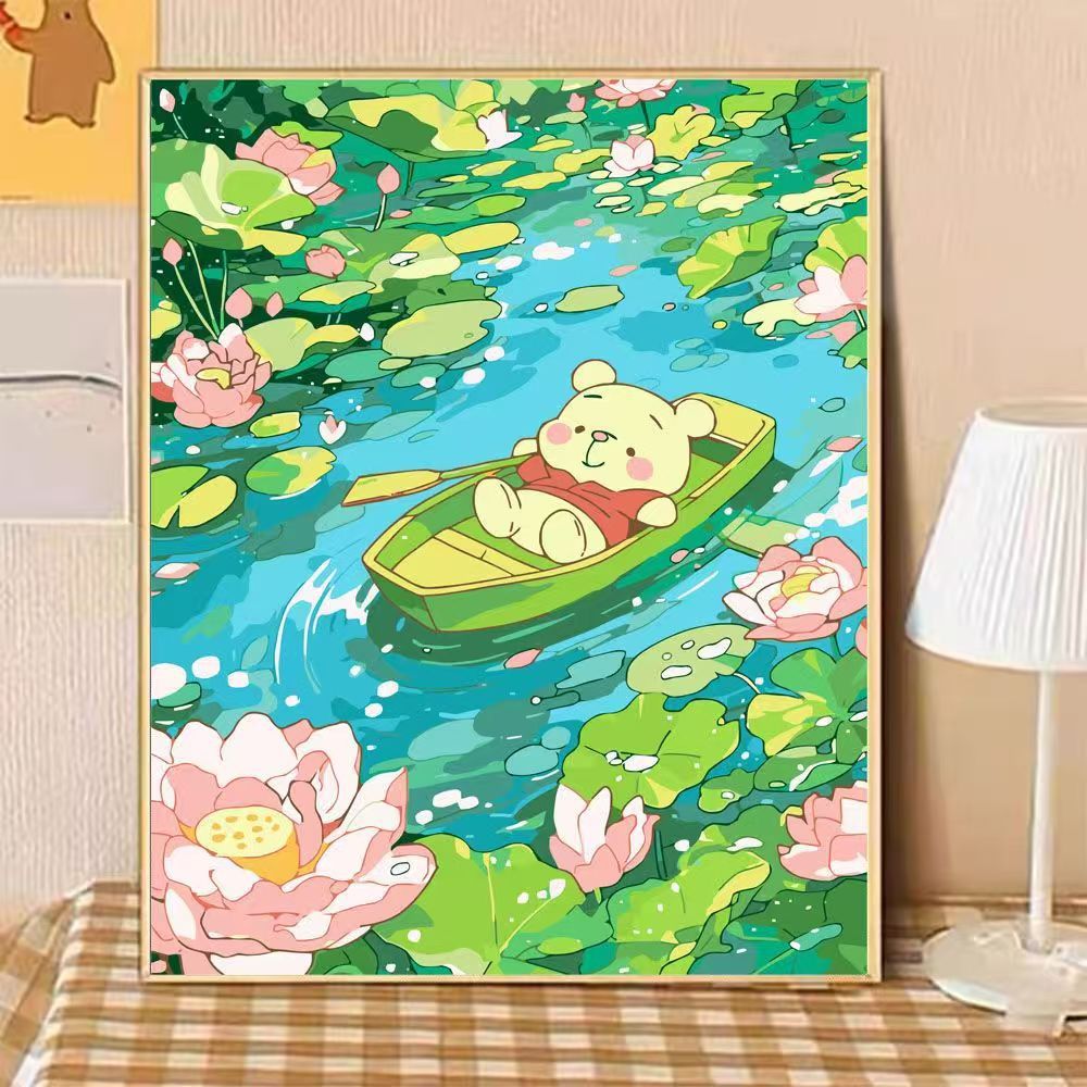 Verspielte Bärenillustration Leinwandkunst Karnz