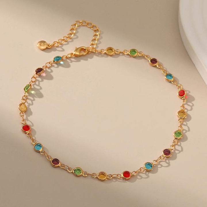 Bunte Edelstein Fußkette Karnz