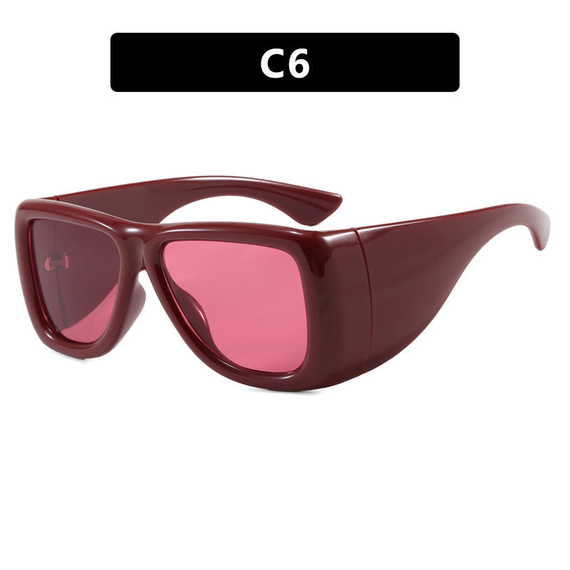 Damen trendige oversized Sonnenbrille mit markantem Schildpatt-Design Karnz