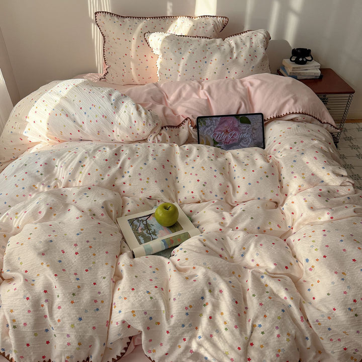 Sternenmuster Steppbett-Wäsche Set