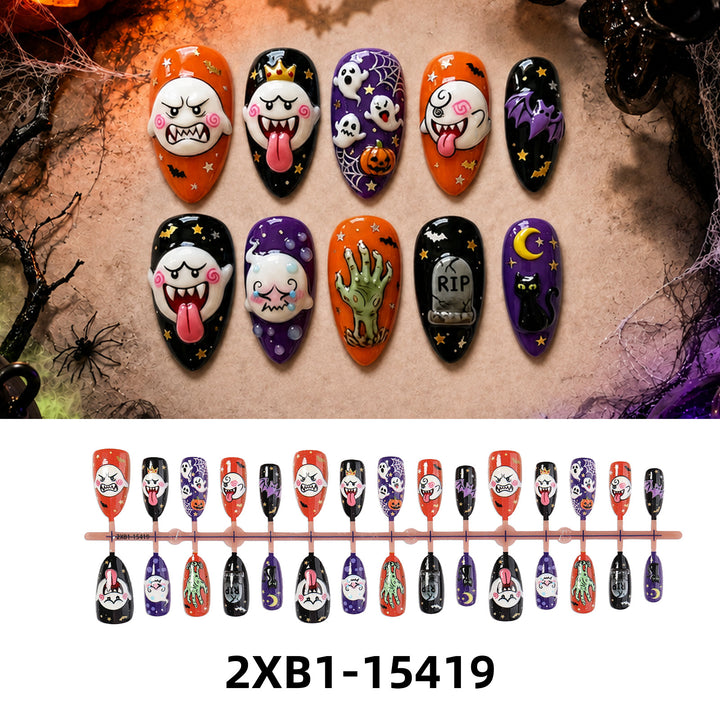 Kunstnagelset mit kreativen Halloween-Motiven Karnz