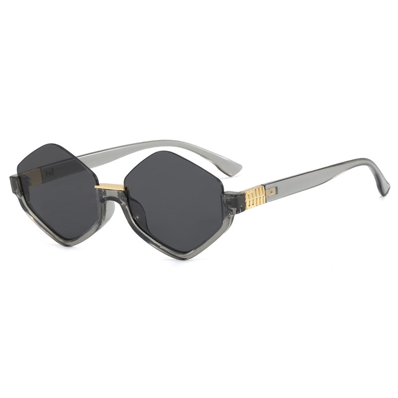 Damen modische Sonnenbrille mit trendy sechseckigem Rahmen und schützenden Gläsern Karnz