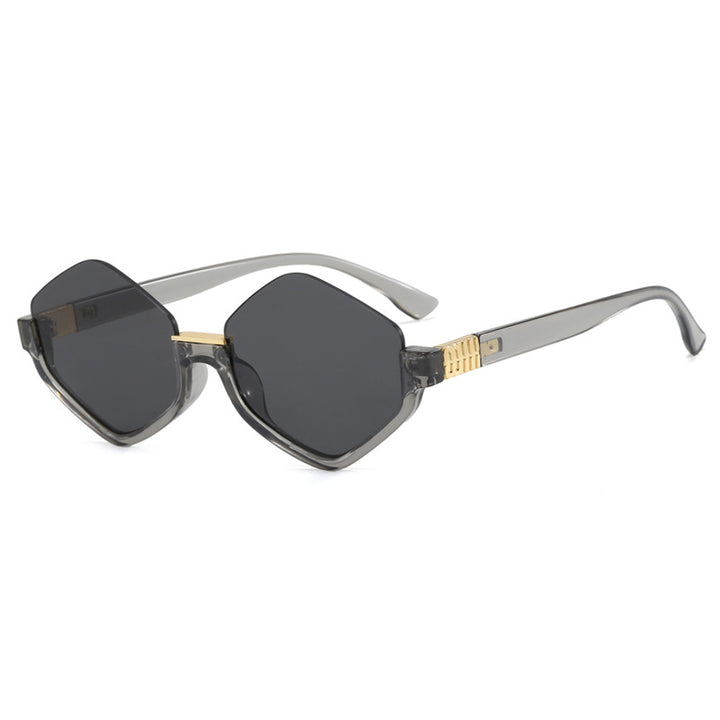Damen modische Sonnenbrille mit trendy sechseckigem Rahmen und schützenden Gläsern Karnz