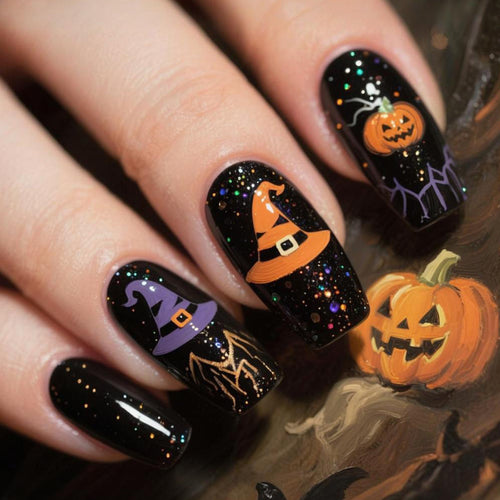 Halloween-Themen Press-On Nagelspitzen Karnz