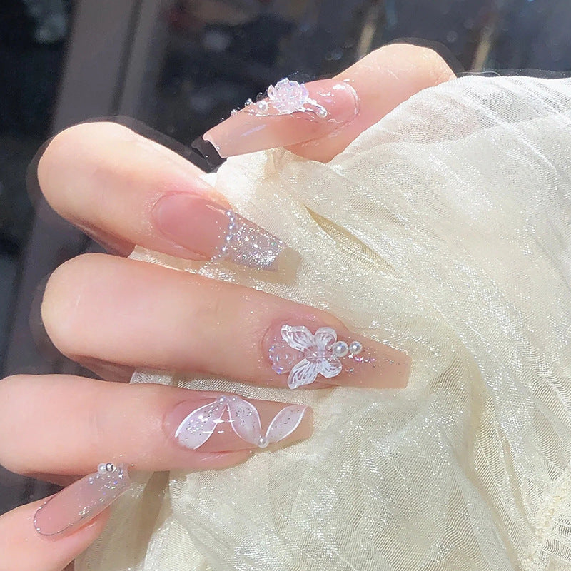Künstlerisches, von Schmetterlingen inspiriertes Press-On Nail Set Karnz