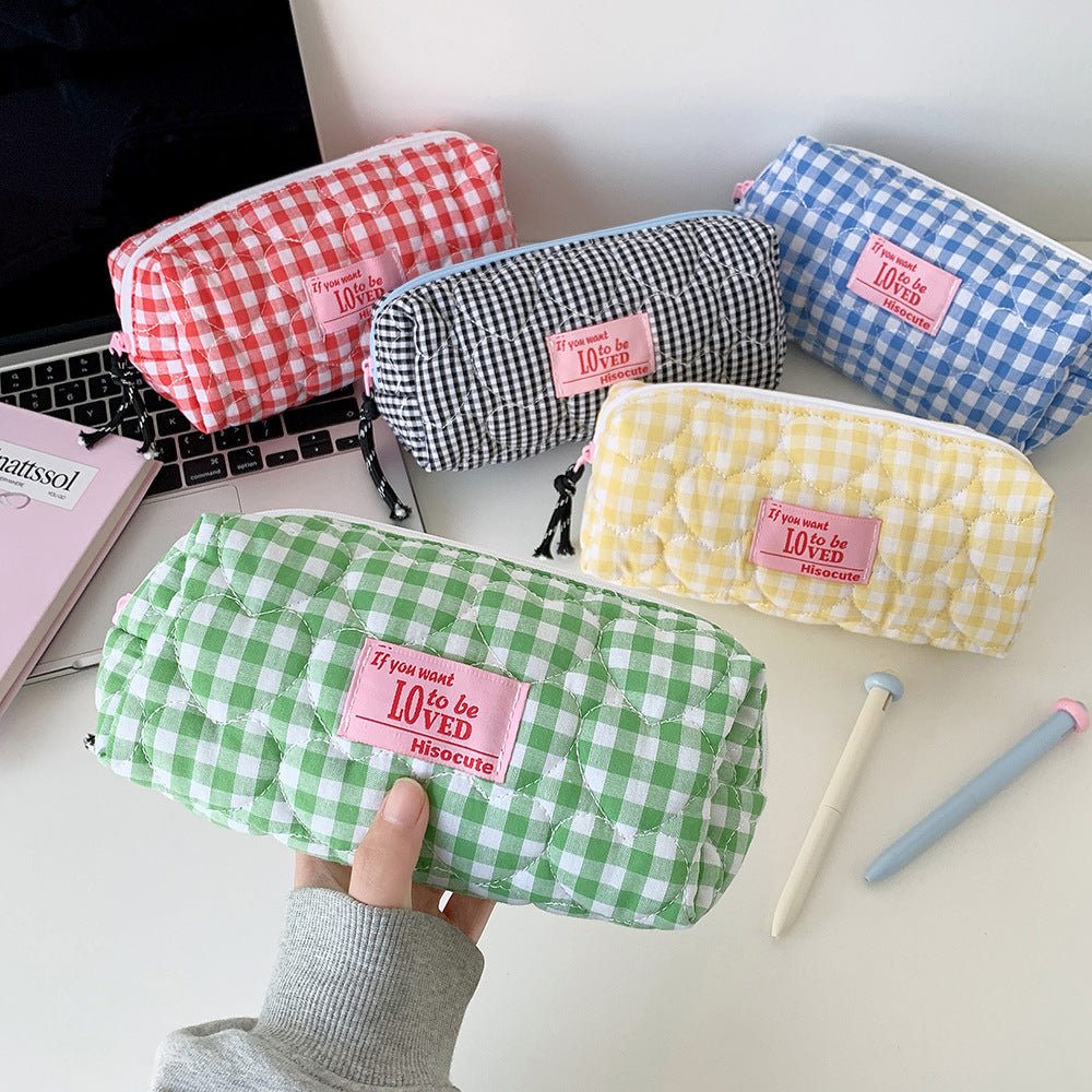 Gepatchtes Gingham Stiftetui Karnz