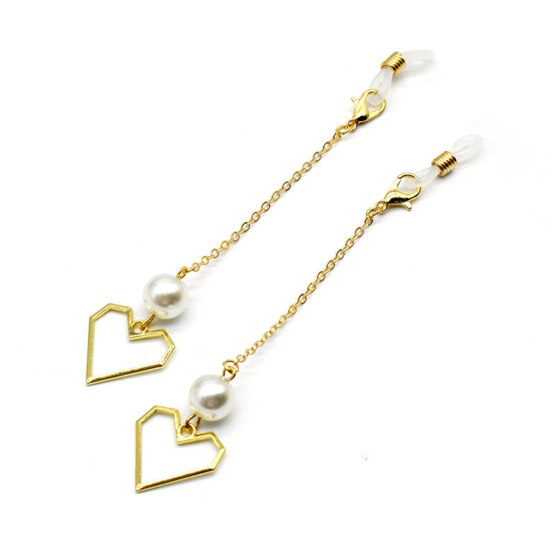 Herzförmige geometrische Eleganz Brillen Kette Karnz
