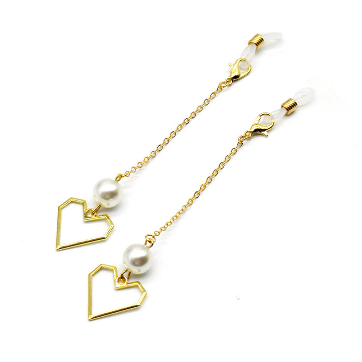 Herzförmige geometrische Eleganz Brillen Kette Karnz
