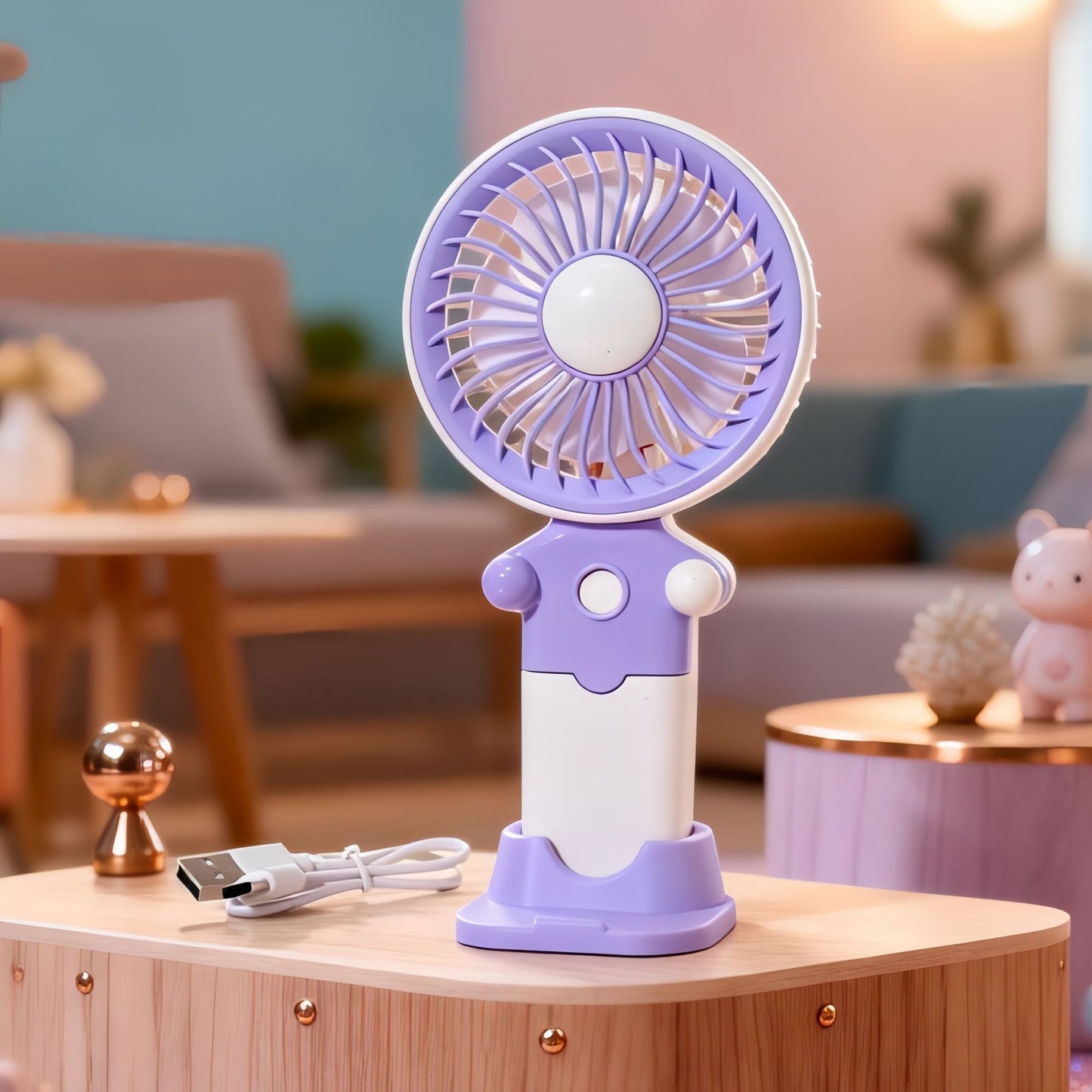 Damen Tragbarer Handventilator mit USB-Ladefunktion und flexibler Neigungsverstellung Karnz
